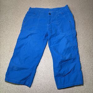 Kuhl Women's 10 Blue Cotton Straight Leg Cropped Pants E2